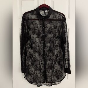 Jazzy Sheer Black Lace Top